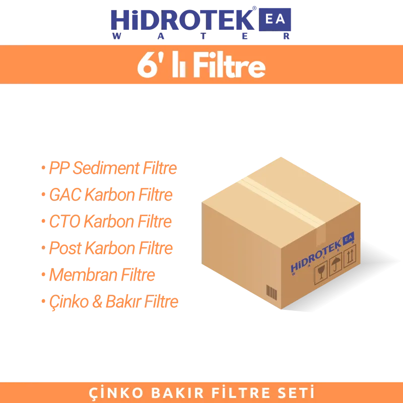 Hidrotek Çinko Bakır Su Arıtma Cihazı 2. Yıl Değişecek Filtre Seti (Servis Hariç)