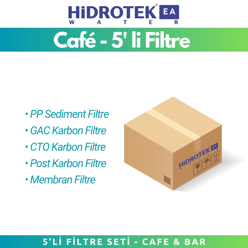 Hidrotek EA Water Cafe&Bar Modeli için Tam Takım Filtre Seti (Servis Hariç)