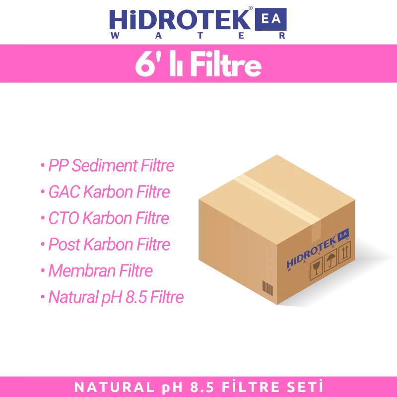 Hidrotek EA Water Natural Zengin Mineral Tam Takım Filtre Seti (Servis Hariç)